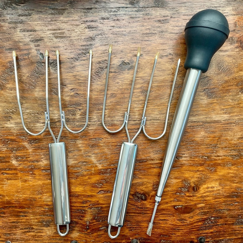 🆕 Stainless Steel Forks and Baster Set